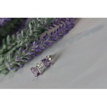 Sky Jewelry Серебряные серьги-гвоздики с Аметистом