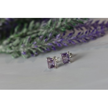 Sky Jewelry Серебряные серьги-гвоздики с Аметистом