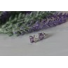 Sky Jewelry Серебряные серьги-гвоздики с Аметистом