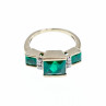 Sky Jewelry Золотое кольцо 10К (417 проба) с Изумрудом и Бриллиантами