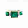 Sky Jewelry Золотое кольцо 10К (417 проба) с Изумрудом и Бриллиантами