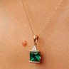 Sky Jewelry Золотая цепочка с кулоном *Изумруд и Бриллианты*