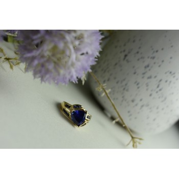 Sky Jewelry Серебряное кольцо в позолоте с Сапфиром