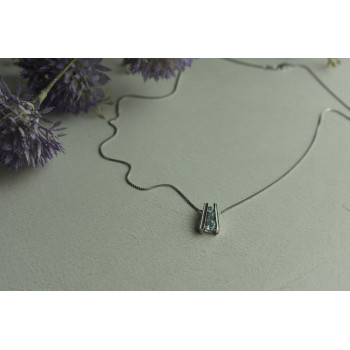 Sky Jewelry Серебряная цепочка с кулоном *Голубая Шпинель*