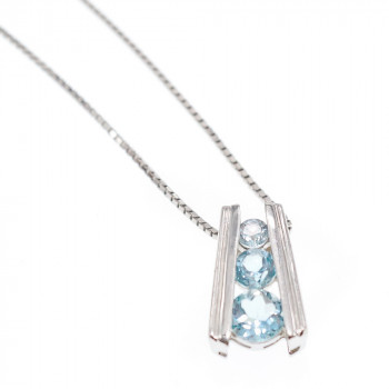 Sky Jewelry Серебряная цепочка с кулоном *Голубая Шпинель*