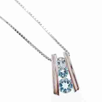 Sky Jewelry Серебряная цепочка с кулоном *Голубая Шпинель*