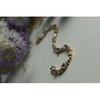 Sky Jewelry Серебряный браслет в позолоте с Фиолетовым Танзанитом
