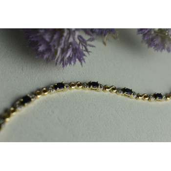 Sky Jewelry Серебряный браслет в позолоте 925 пробы с камнем Шпинель