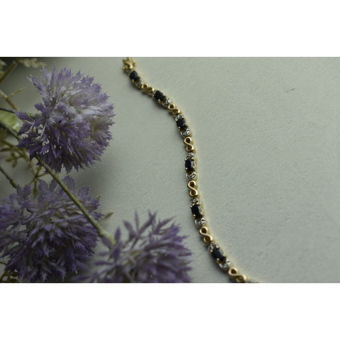 Sky Jewelry Серебряный браслет в позолоте 925 пробы с камнем Шпинель