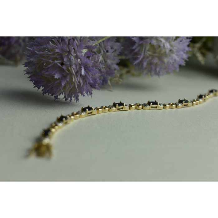 Sky Jewelry Серебряный браслет в позолоте 925 пробы с камнем Шпинель