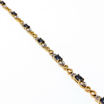 Sky Jewelry Серебряный браслет в позолоте 925 пробы с камнем Шпинель