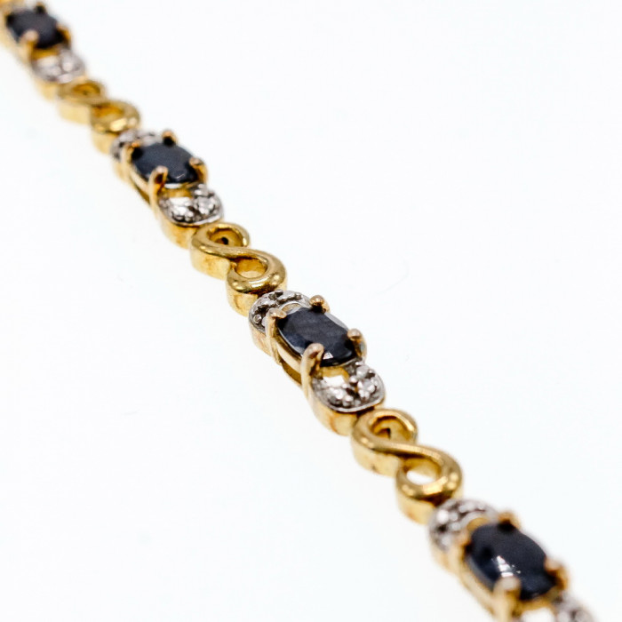 Sky Jewelry Серебряный браслет в позолоте 925 пробы с камнем Шпинель