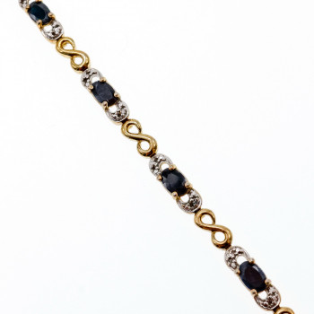 Sky Jewelry Серебряный браслет в позолоте 925 пробы с камнем Шпинель