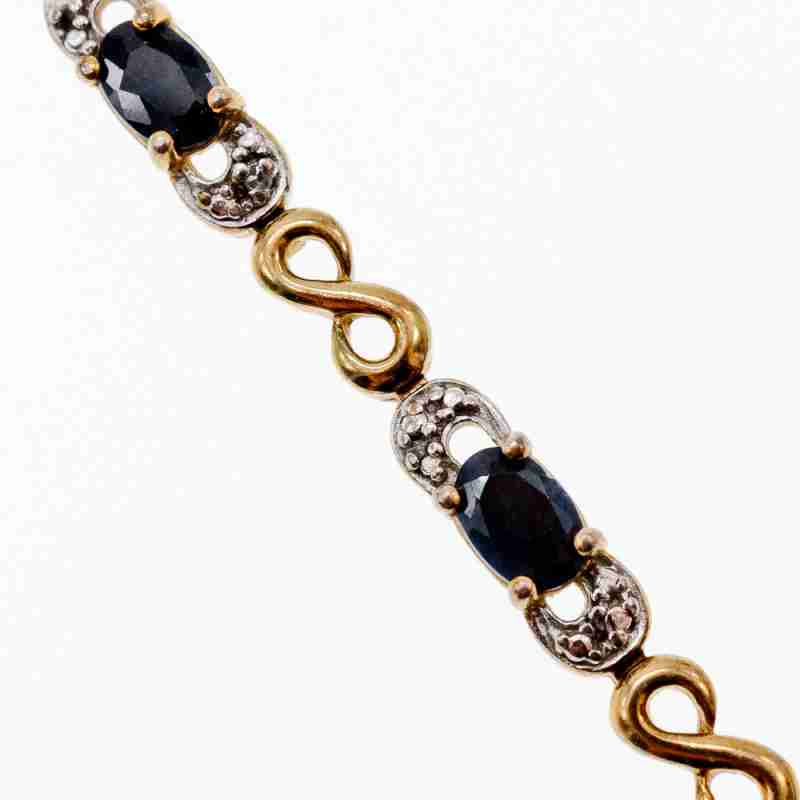 Sky Jewelry Серебряный браслет в позолоте 925 пробы с камнем Шпинель