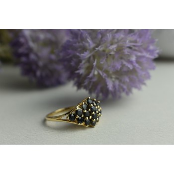 Sky Jewelry Серебряное кольцо в позолоте с камнями Шпинель