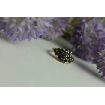 Sky Jewelry Серебряное кольцо в позолоте с камнями Шпинель