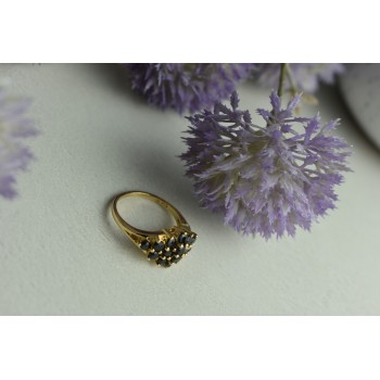 Sky Jewelry Серебряное кольцо в позолоте с камнями Шпинель