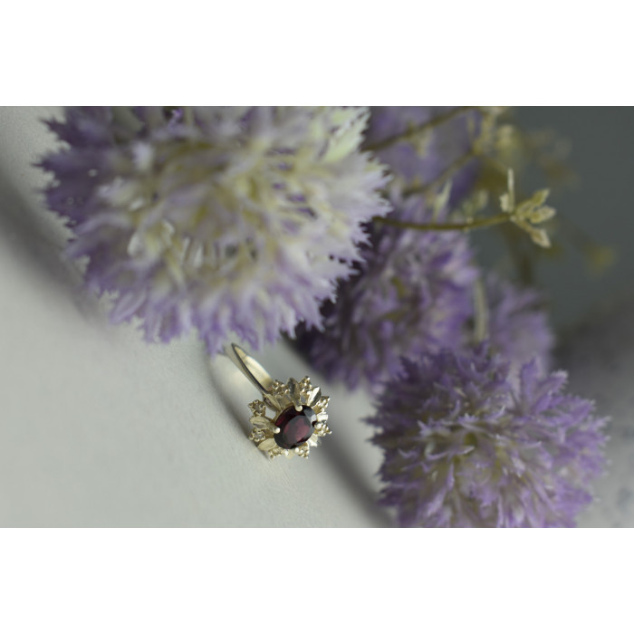 Sky Jewelry Серебряное кольцо 925 пробы с Рубеллитом и фианитами