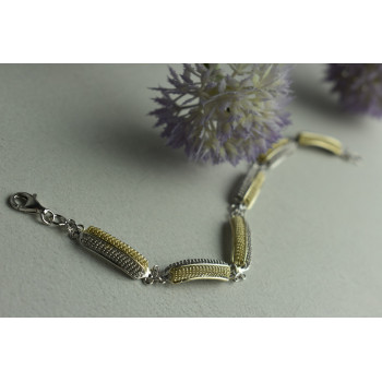 Sky Jewelry Стильный Серебряный браслет с нотами позолоты