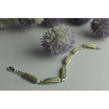 Sky Jewelry Стильный Серебряный браслет с нотами позолоты