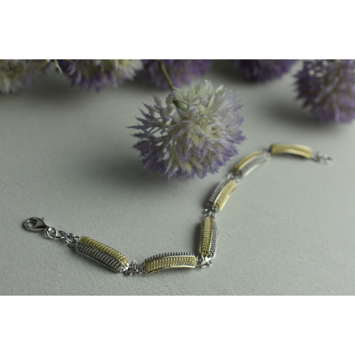 Sky Jewelry Стильный Серебряный браслет с нотами позолоты