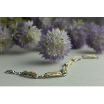 Sky Jewelry Стильный Серебряный браслет с нотами позолоты