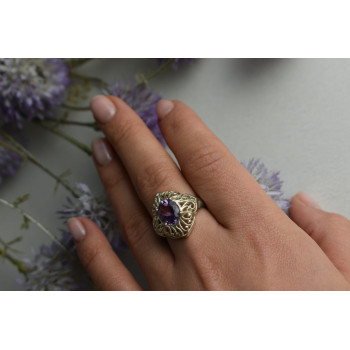 Sky Jewelry Серебряное кольцо с Фиолетовым Турмалином