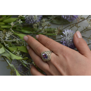 Sky Jewelry Серебряное кольцо с Фиолетовым Турмалином