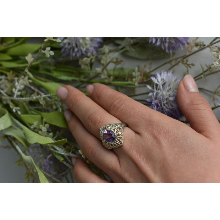 Sky Jewelry Серебряное кольцо с Фиолетовым Турмалином