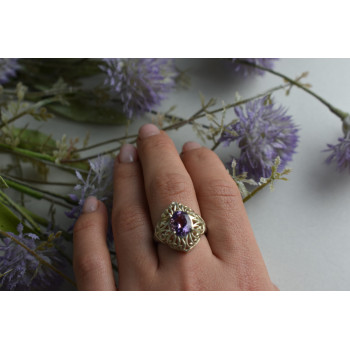 Sky Jewelry Серебряное кольцо с Фиолетовым Турмалином