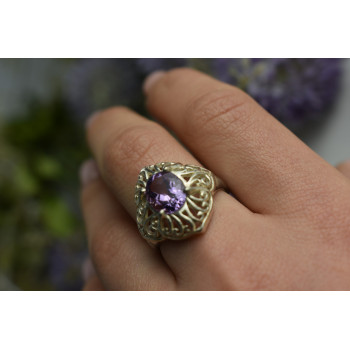 Sky Jewelry Серебряное кольцо с Фиолетовым Турмалином