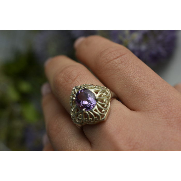 Sky Jewelry Серебряное кольцо с Фиолетовым Турмалином