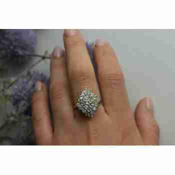 Sky Jewelry Серебряное кольцо в позолоте с камнями Голубая Шпинель