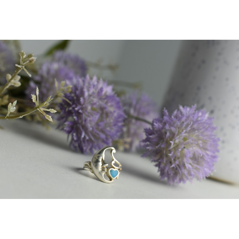 Sky Jewelry Серебряное кольцо *Луна* с Бирюзой