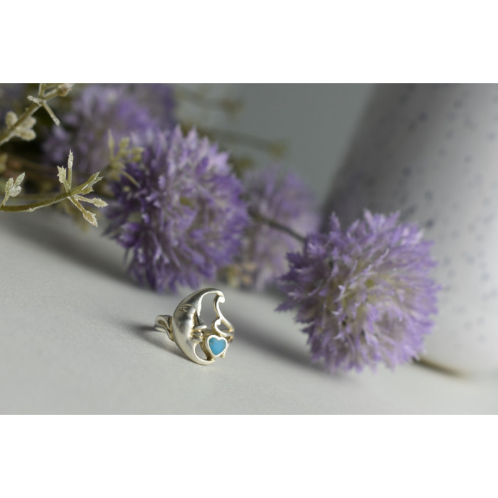 Sky Jewelry Серебряное кольцо *Луна* с Бирюзой