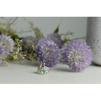 Sky Jewelry Серебряное кольцо *Луна* с Бирюзой