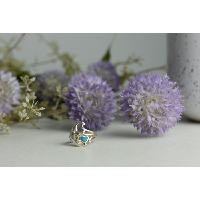 Sky Jewelry Серебряное кольцо *Луна* с Бирюзой