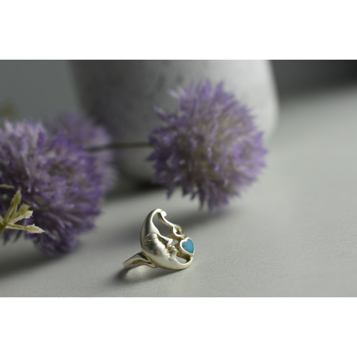 Sky Jewelry Серебряное кольцо *Луна* с Бирюзой