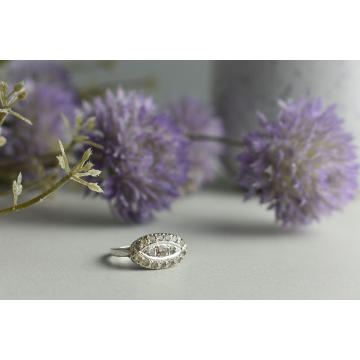 Sky Jewelry Серебряное кольцо с камнями Гошенит (берилл)