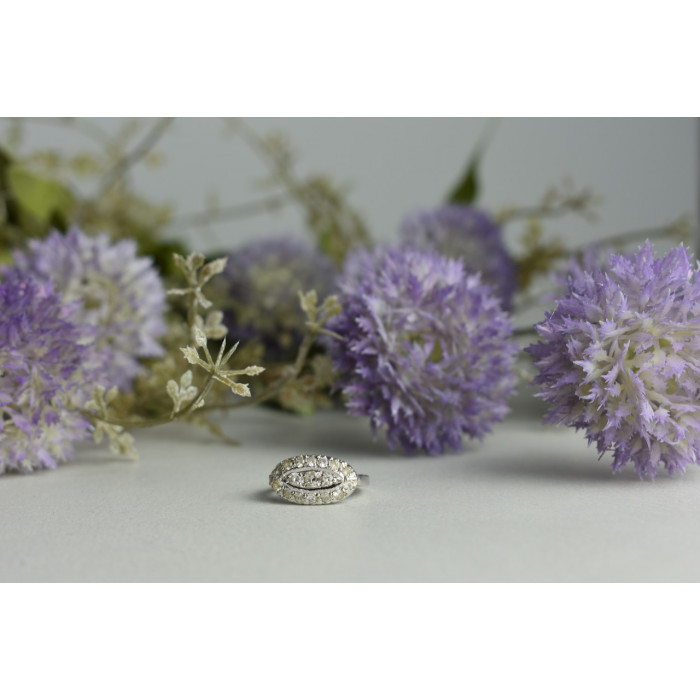 Sky Jewelry Серебряное кольцо с камнями Гошенит (берилл)