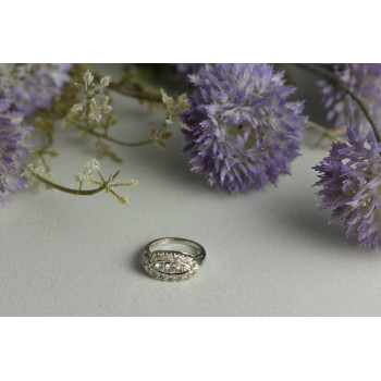 Sky Jewelry Серебряное кольцо с камнями Гошенит (берилл)