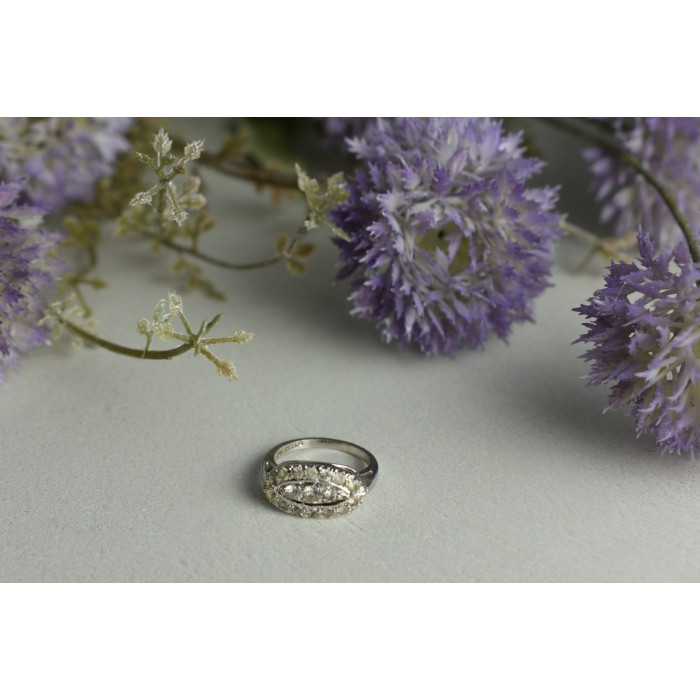 Sky Jewelry Серебряное кольцо с камнями Гошенит (берилл)