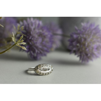 Sky Jewelry Серебряное кольцо с камнями Гошенит (берилл)