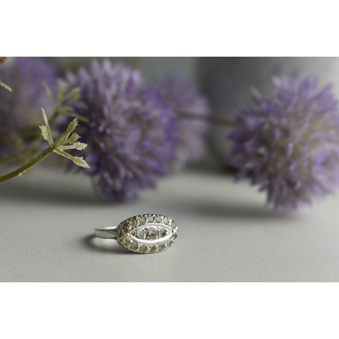 Sky Jewelry Серебряное кольцо с камнями Гошенит (берилл)