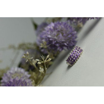 Sky Jewelry Серебряное кольцо 925 пробы с фиолетовым Турмалином