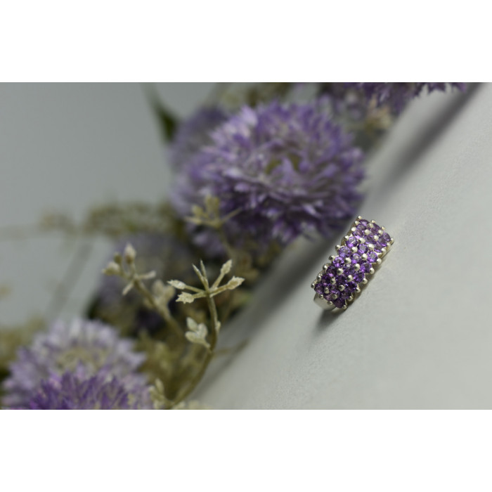 Sky Jewelry Серебряное кольцо 925 пробы с фиолетовым Турмалином