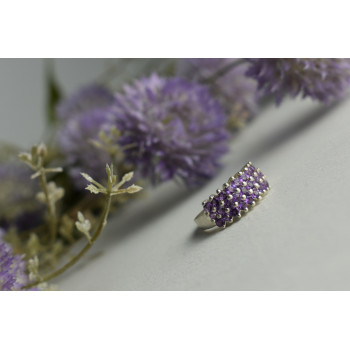 Sky Jewelry Серебряное кольцо 925 пробы с фиолетовым Турмалином