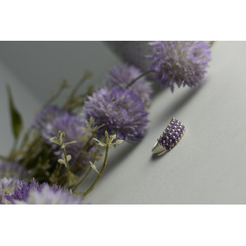 Sky Jewelry Серебряное кольцо 925 пробы с фиолетовым Турмалином