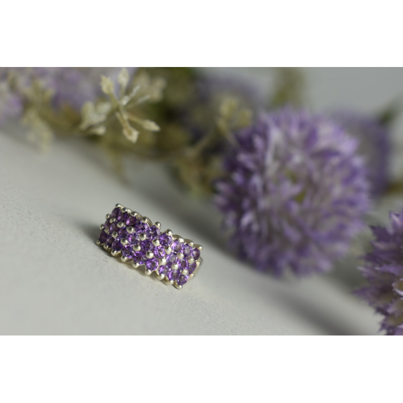 Sky Jewelry Серебряное кольцо 925 пробы с фиолетовым Турмалином