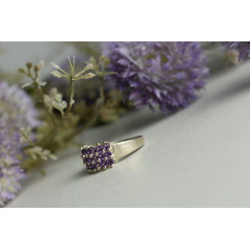 Sky Jewelry Серебряное кольцо 925 пробы с фиолетовым Турмалином